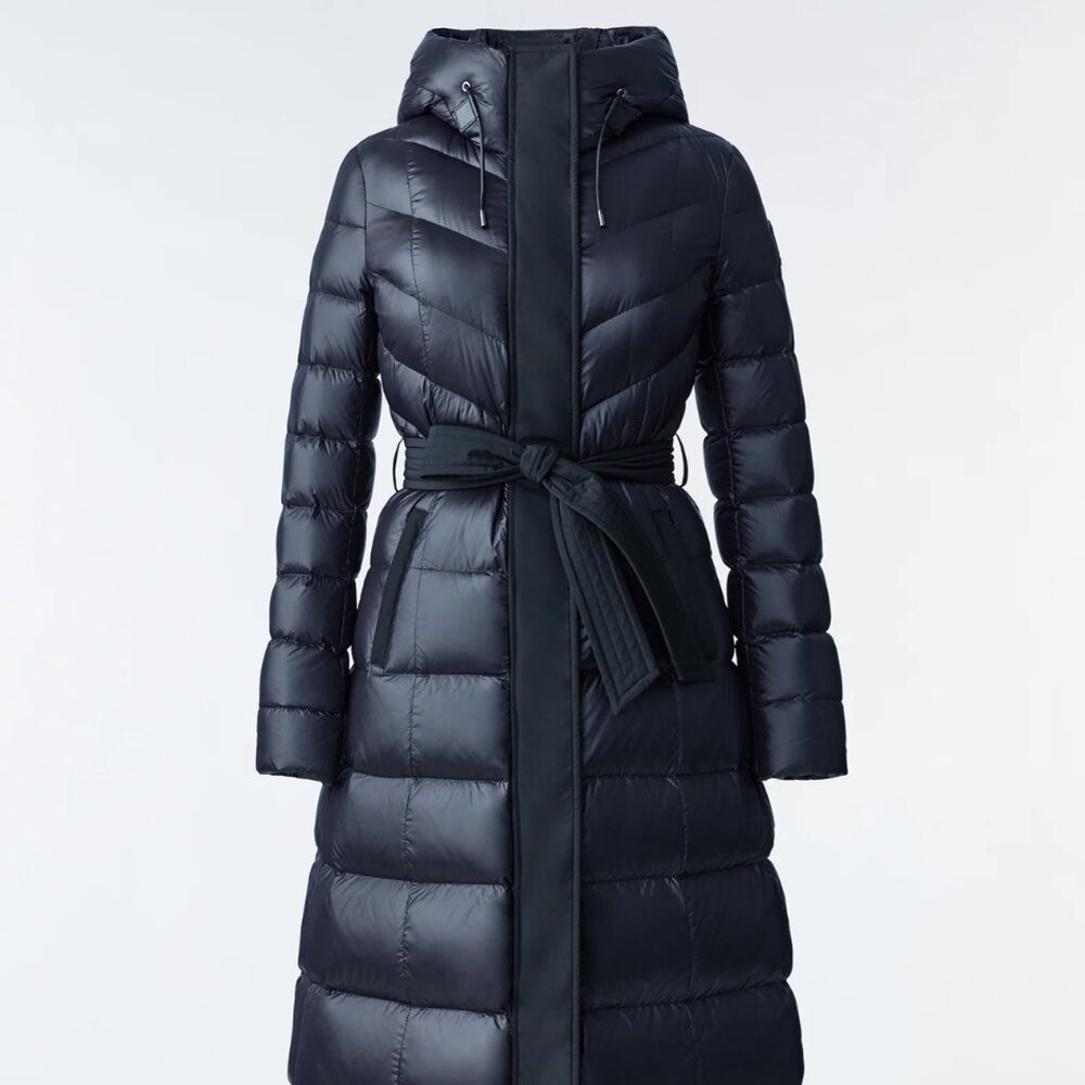 CALINA Lustrous down maxi coat